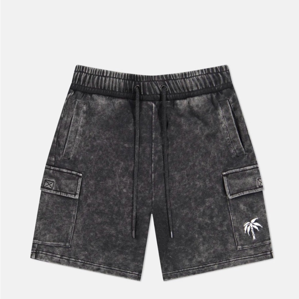 Wesc Stonewashed Palm Black Cargo Shorts